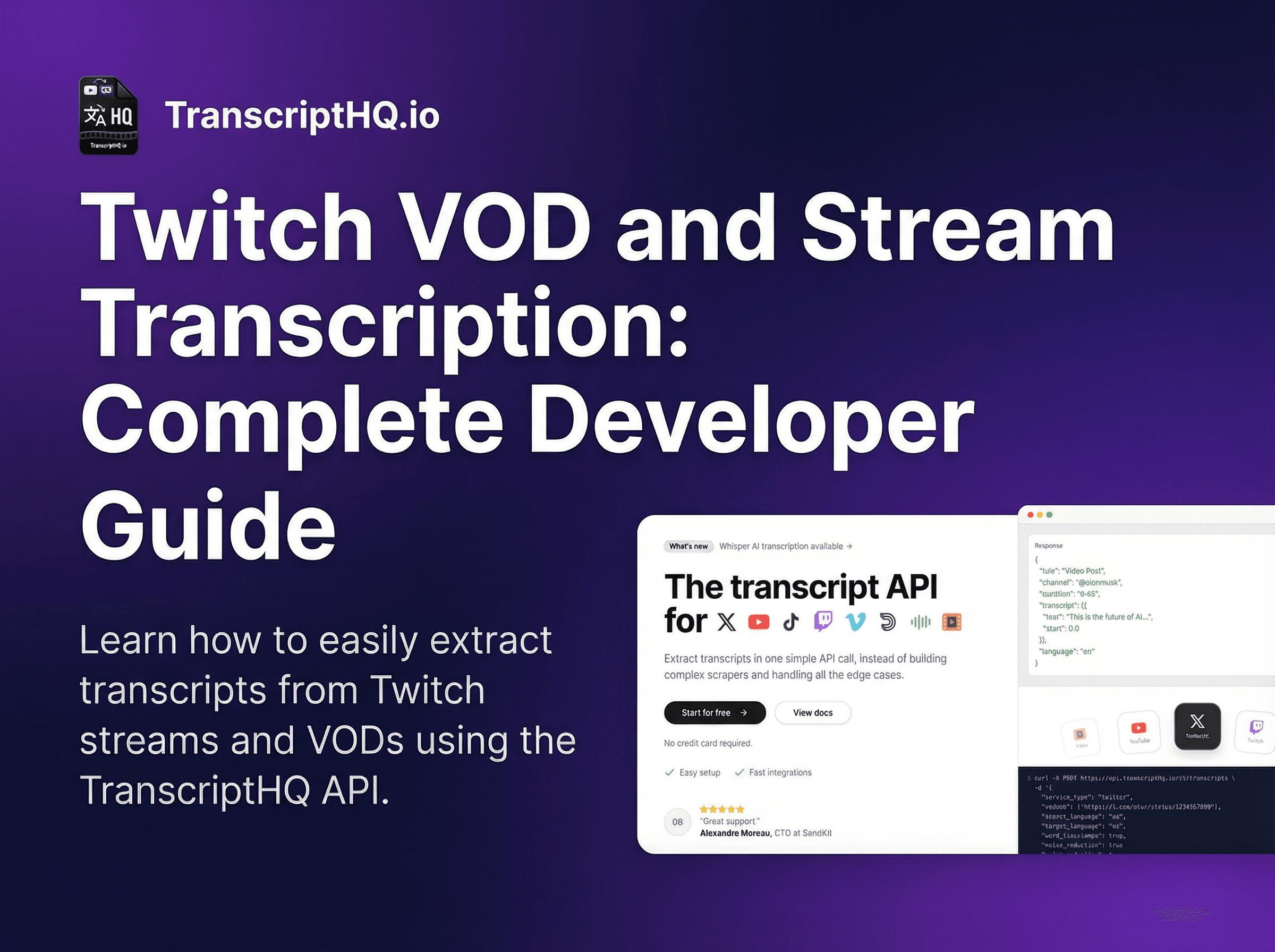 Twitch stream transcription API guide