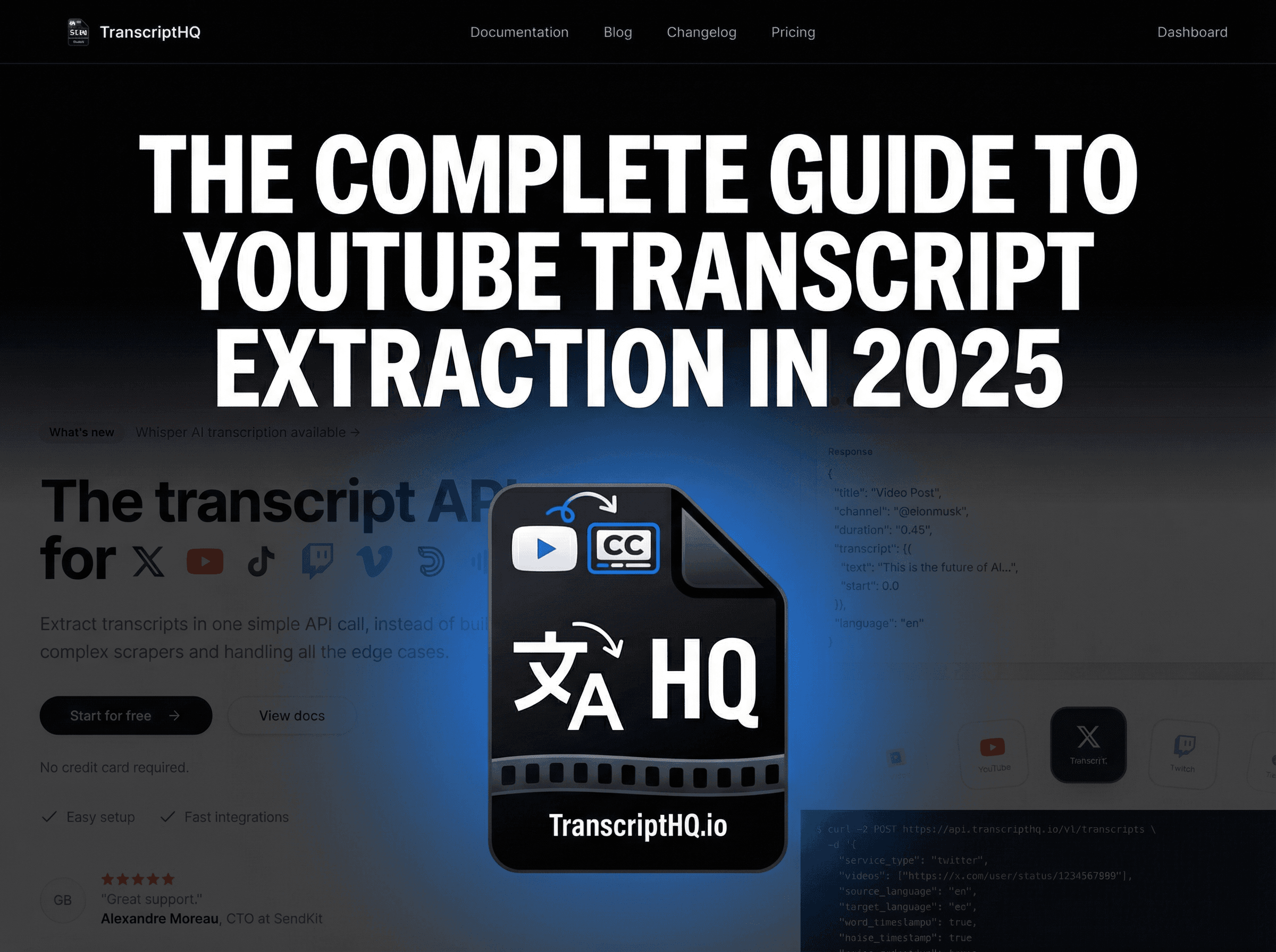 YouTube transcript extraction workflow diagram